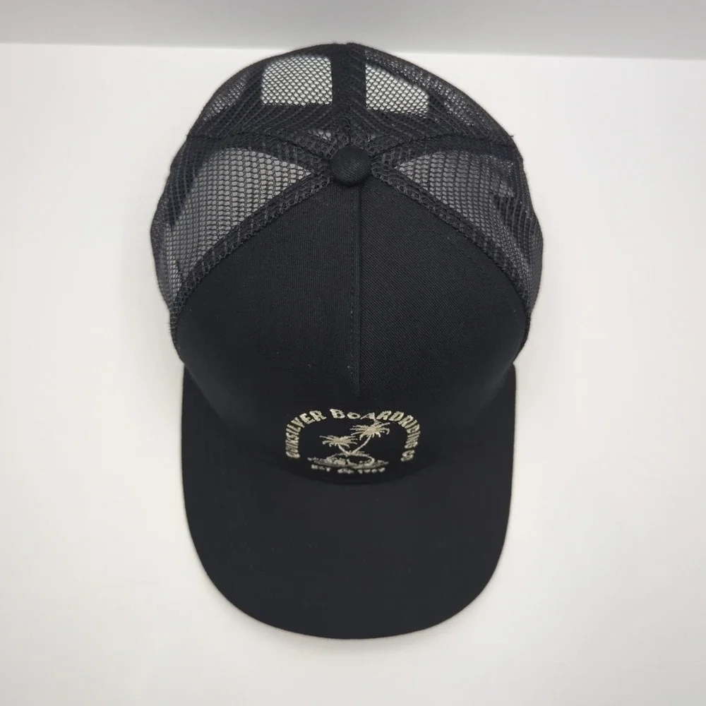 Quiksilver Boardriding Co Mens Black Mesh Trucker Hat Snapback Cap QSM25CA163